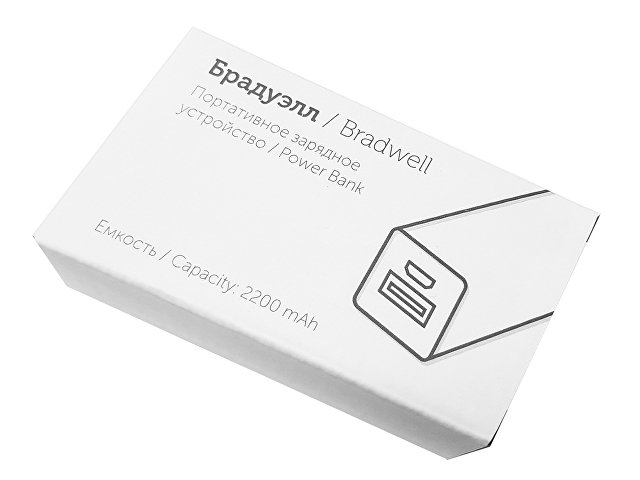 Портативное зарядное устройство "Брадуэлл", 2200 mAh, серебристый