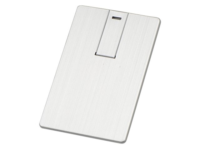 Флеш-карта USB 2.0 16 Gb в виде металлической карты "Card Metal", серебристый