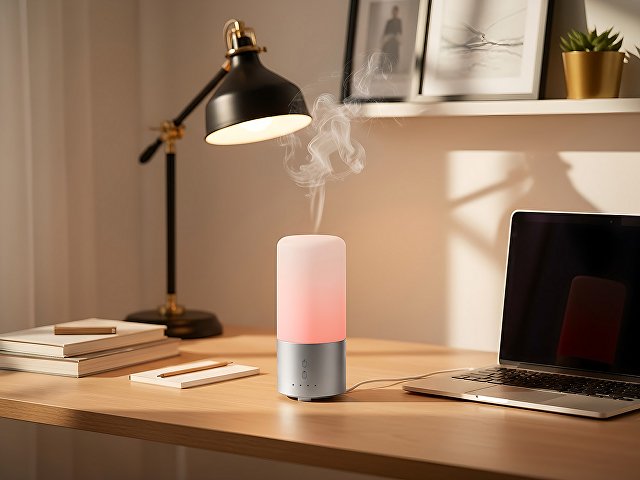 Увлажнитель воздуха с подсветкой "Breathe", белый/серебристый