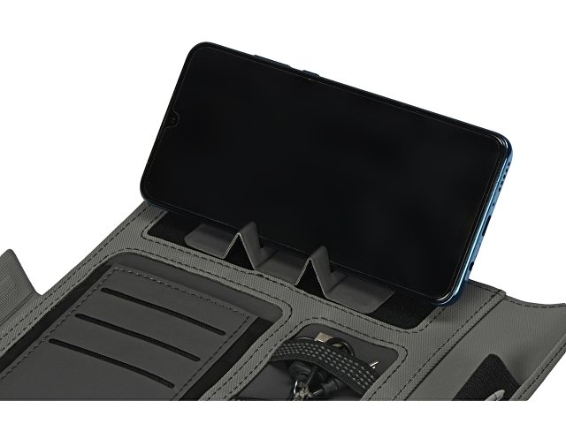 Органайзер с беспроводной зарядкой 5000 mAh "Powernote", светло-серый