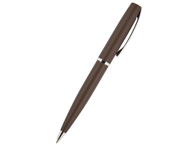 Ручка "Sienna" шариковая  автоматическая, коричневый металлический корпус soft-touch, 1.0 мм, синяя