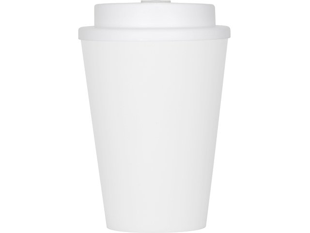Пластиковый стакан Take away с двойными стенками и крышкой с силиконовым клапаном, 350 мл, белый