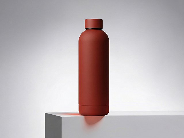 Вакуумная термобутылка "Cask" Waterline, soft touch, 500 мл, красный