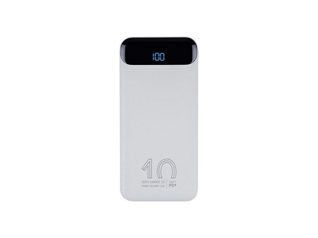 RIVACASE VA2540 (10 000mAh), QC/PD 20W внешний аккумулятор с дисплеем, белый 12/48