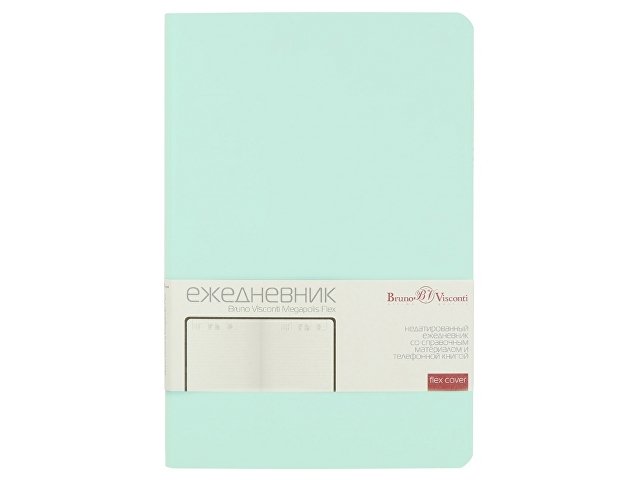 Ежедневник А5 недатированный «Megapolis Velvet Flex», зефирный мятный
