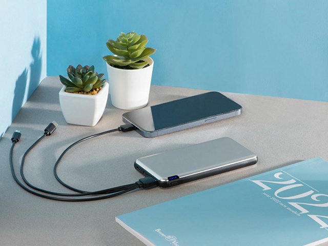 Внешний аккумулятор «Forge» v.2, металл, 10000mah, серебристый