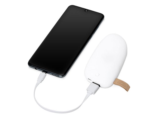 Внешний аккумулятор в форме камня «Stone», 5200 mAh, белый