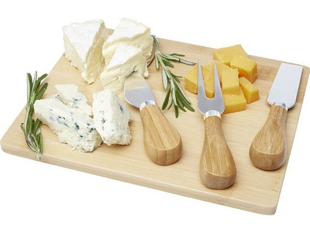 Ement Бамбуковая доска для сыра и инструменты, natural