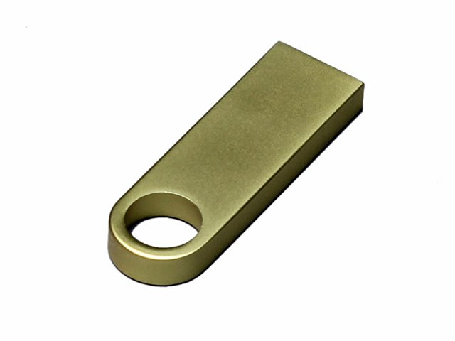 USB 2.0-флешка на 128 Гб с мини чипом и круглым отверстием, золотистый