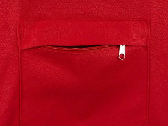 Сумка на молнии Zipper из хлопка 280 г c карманом на молнии спереди, красный