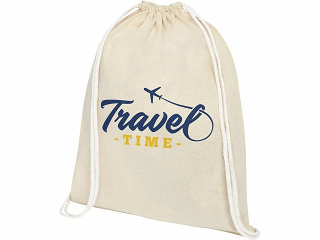 Рюкзак со шнурком Tenes из хлопка плотностью 140 г/м2, natural