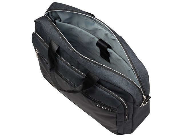Портфель мужской BUGATTI СЕРА | SERA, антрацитовый, полиэстер, 40х11х34 см, 15 л