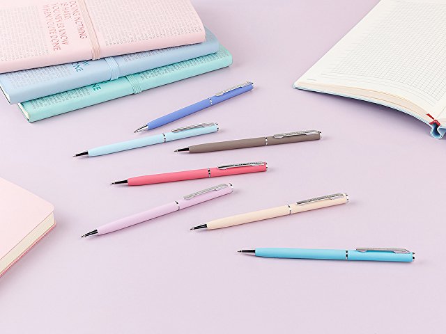 Ручка шариковая автоматическая BrunoVisconti® "PALERMO" цвет корпуса пудровый, soft-touch, 0.7 мм