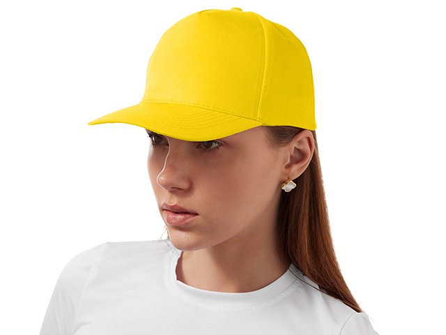 Бейсболка "Poly" 5-ти панельная 120 гр, желтый