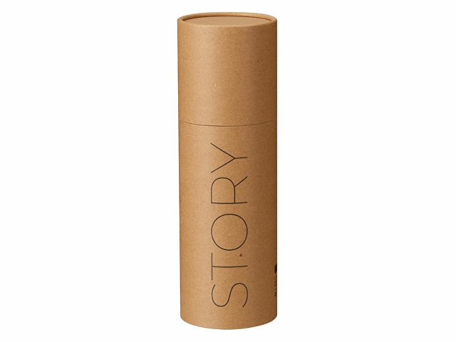 Вакуумный термос "Story" c покрытием powder, тубус, темно-синий