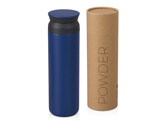 Вакуумный термос "Powder" 500 мл, тубус, темно-синий
