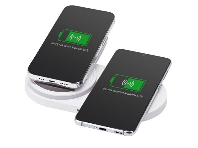 Складная зарядная станция с беспроводной зарядкой «Flashport», 15 Вт, белый