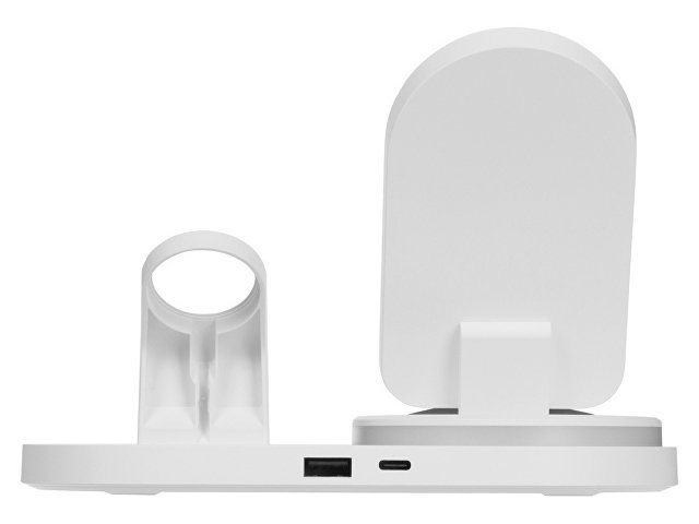 Складная зарядная станция с беспроводной зарядкой «Flashport», 15 Вт, белый