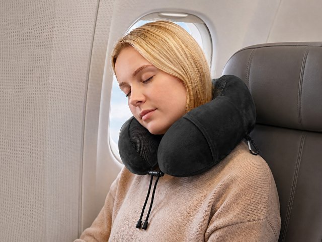 Подушка Dream с эффектом памяти, с кармашком, черный