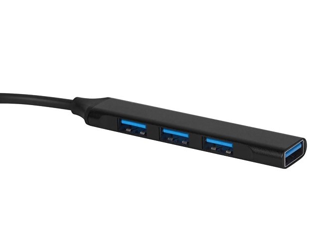 USB-хаб «Link» с коннектором 2-в-1 USB-C и USB-A, 2.0/3.0, черный