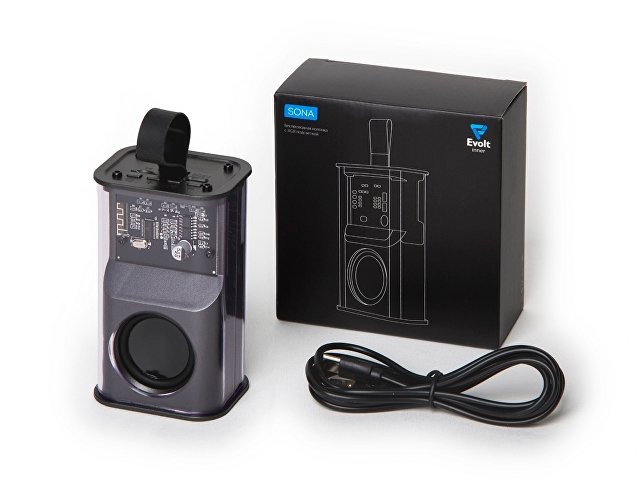 Колонка с RGB подсветкой "Sona", черный