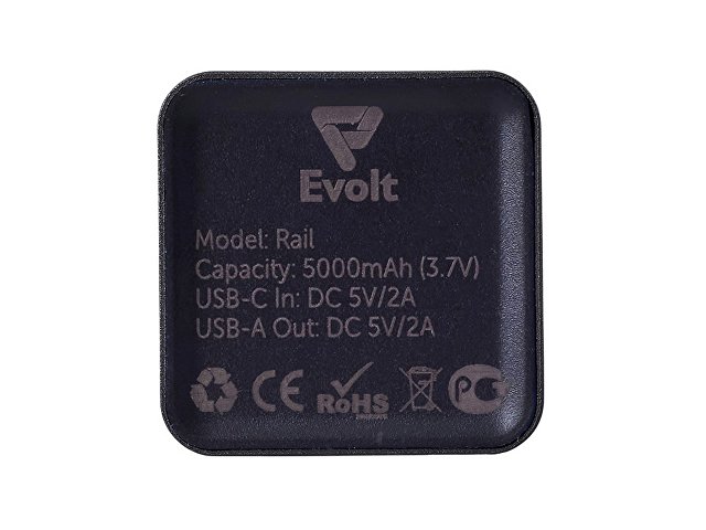 Внешний аккумулятор «Rail», 5000 mAh, черный