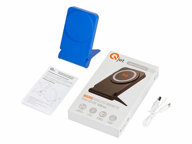 Внешний магнитный аккумулятор "MagnIQ", синий, 5000 mAh