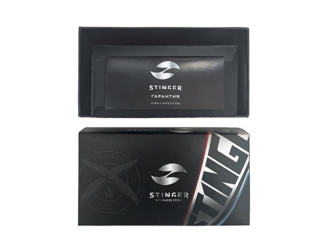 Мультитул Stinger, 100x45 мм, 11 функций, сталь, серебристый, в комплекте нейлоновый чехол