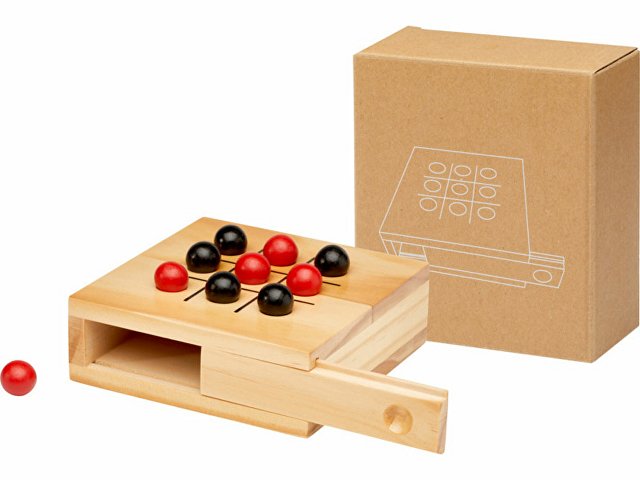 Деревянная игра в крестики-нолики Strobus, натуральный