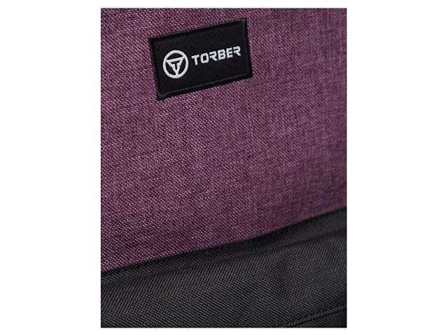 Рюкзак TORBER ГРАФФИТИ, фиолетовый с карманом черного цвета, полиэстер меланж, 42 х 29 x 19 см