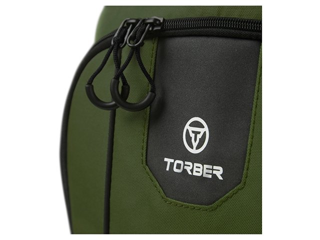 Рюкзак TORBER РАКЕТА с отделением для ноутбука 15,6", зеленый, полиэстер 600D, 46 х 30 x 13 см