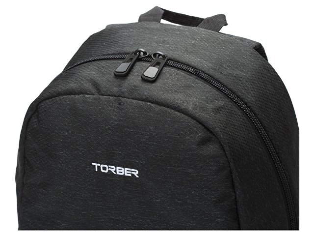 Рюкзак TORBER ГРАФФИТИ, серый с карманом синего цвета, полиэстер, 44 x 31 x 18 см