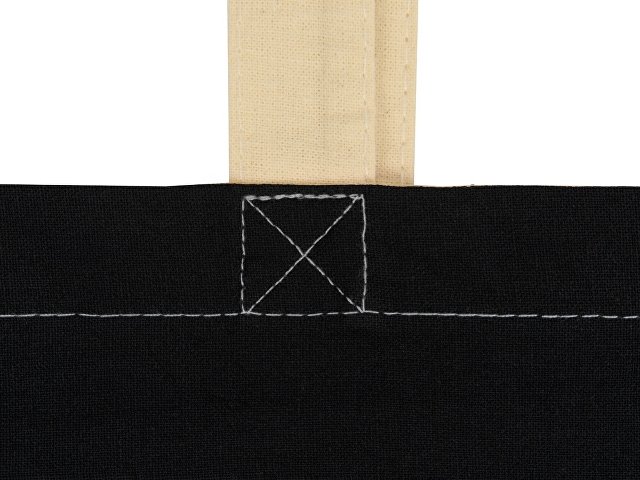 Сумка для шопинга Twin двухцветная из хлопка, 180 г/м2, черный/натуальный