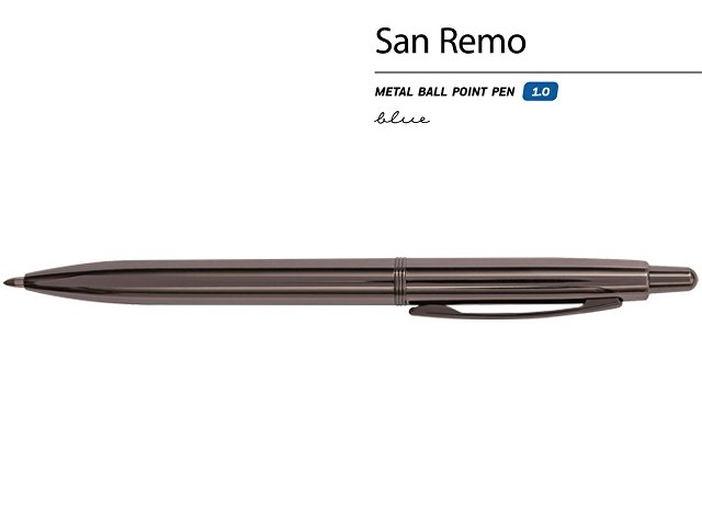 Ручка металлическая шариковая "San Remo", вороненая сталь