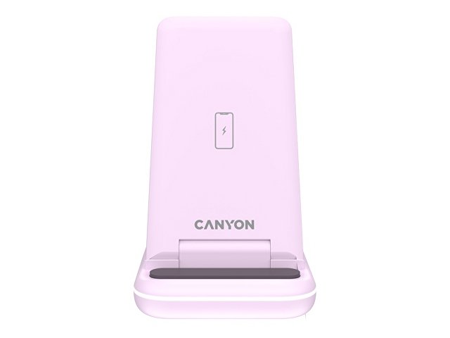 Беспроводное зарядное устройство 3-в-1 CANYON WS-304 (CNS-WCS304B), 15W, розовый
