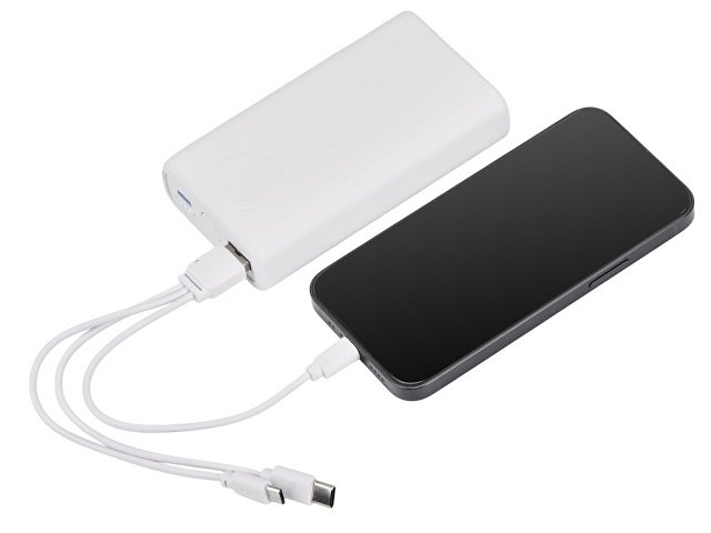 Внешний беспроводной аккумулятор 2-в-1 с функцией зарядки Apple Watch, QC/PD «AtomIQ», 10000 мАч, белый