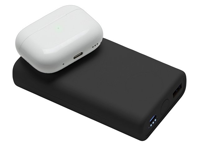 Внешний беспроводной аккумулятор 2-в-1 с функцией зарядки Apple Watch, QC/PD «AtomIQ», 10000 мАч, черный