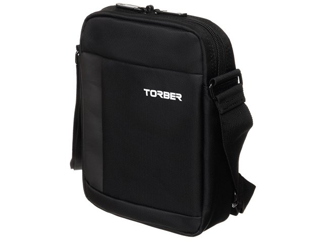 Сумка кросс-боди TORBER, черный, нейлон, 21,5 х 17 х 6 см