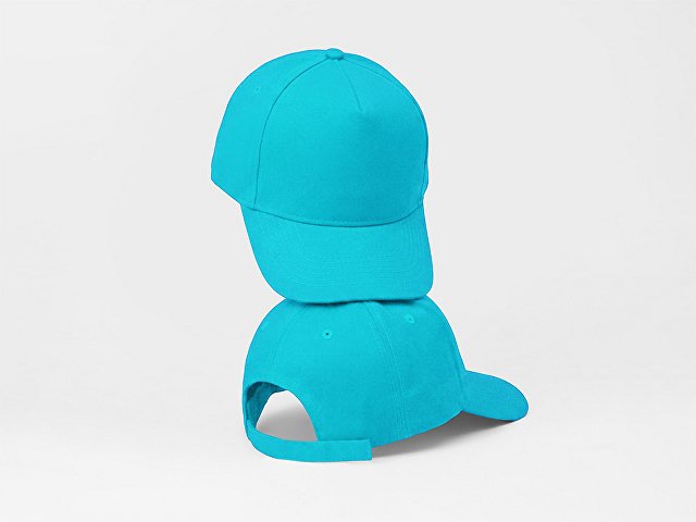 Бейсболка "Poly" 5-ти панельная 120 гр, лазурный