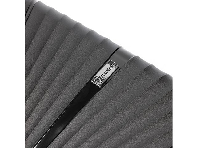 Чемодан TORBER НЕВО, чёрный, полипропилен, 40 х 25 х 55 см, 32 л