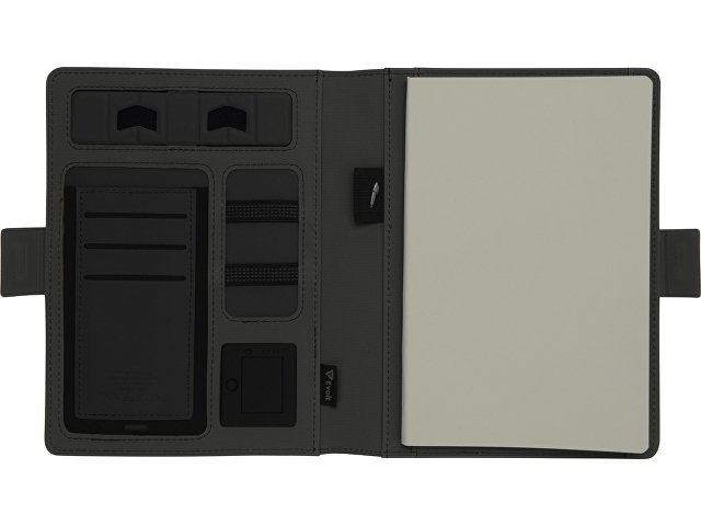 Органайзер с беспроводной зарядкой 5000 mAh "Powernote", светло-серый (P)