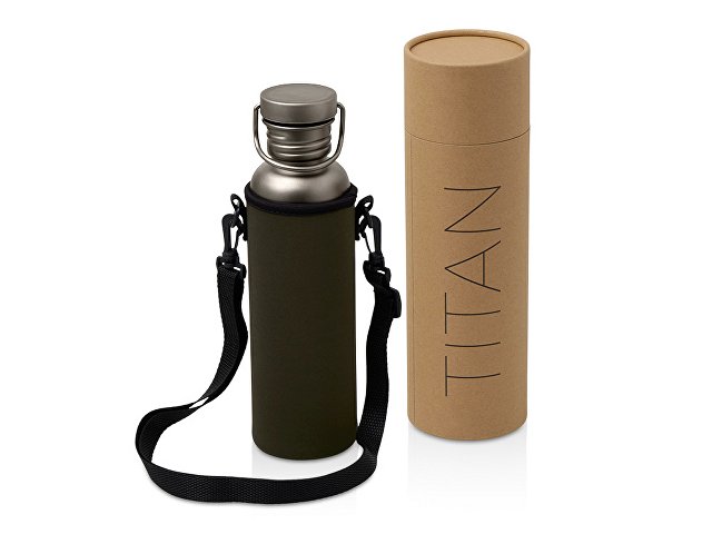 Бутылка для воды из титана "Titan", 750ml, темно-серый