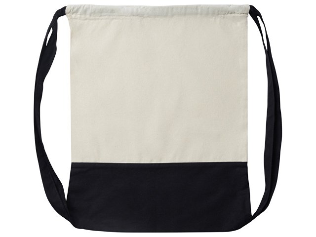 Рюкзак-мешок Cotton из хлопка 170 г, натуральный/черный