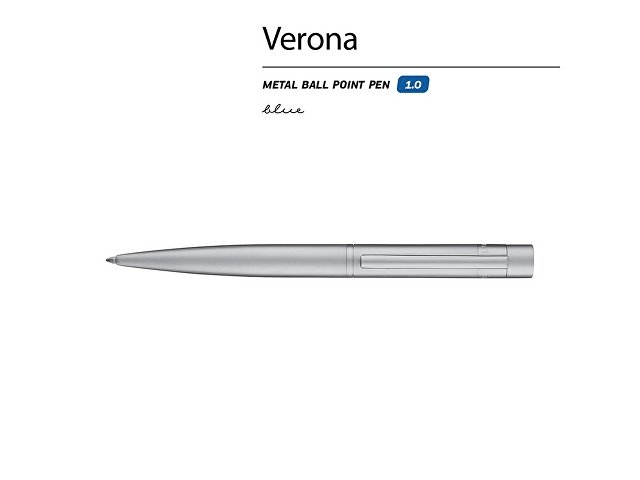 Ручка шариковая автоматическая BrunoVisconti "VERONA" цвет корпуса серебряный 1 мм, синяя