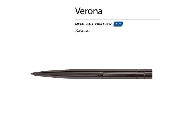 Ручка шариковая автоматическая BrunoVisconti "VERONA" цвет корпуса вороненая сталь, 1 мм, синяя