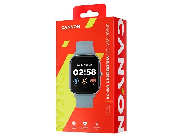 Смарт-часы Canyon SW-74 "Wildberry" , IP67, синий (Р)