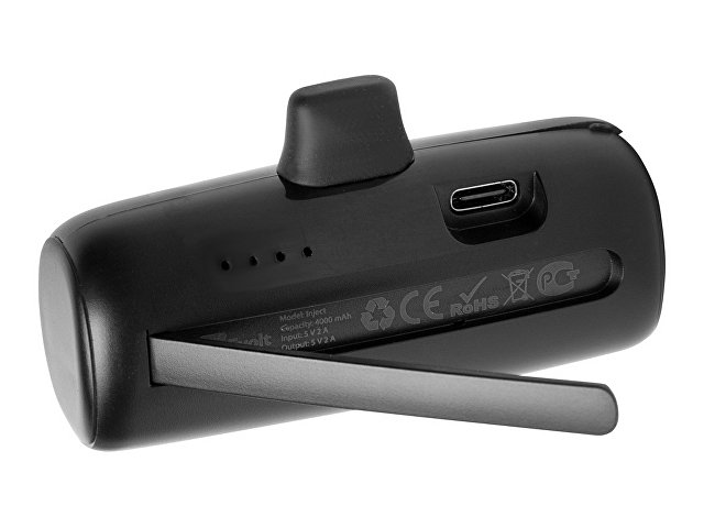 Внешний аккумулятор с разъёмом Type-C «Inject», 4000 mAh, черный (Р)