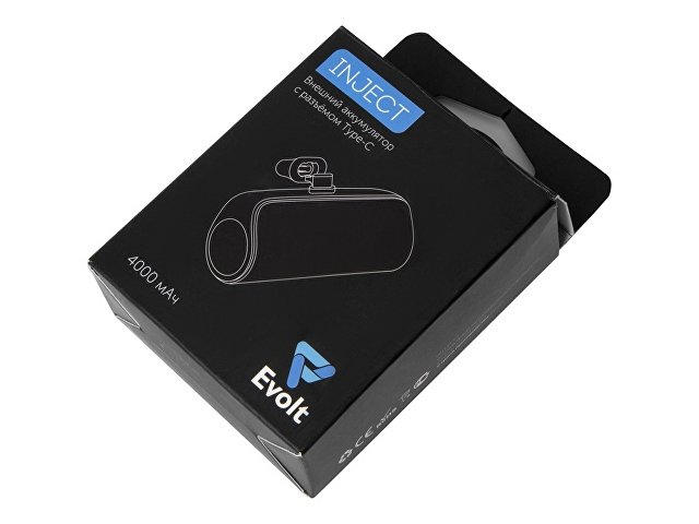 Внешний аккумулятор с разъёмом Type-C «Inject», 4000 mAh, черный (Р)