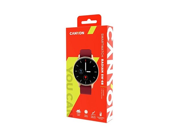 Смарт-часы Canyon SW-68 “ Badian”, IP68, темно-красный (Р)