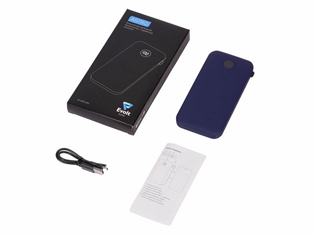 Внешний беспроводной аккумулятор с подсветкой лого «Astro», 10000 mAh, темно-синий (Р)